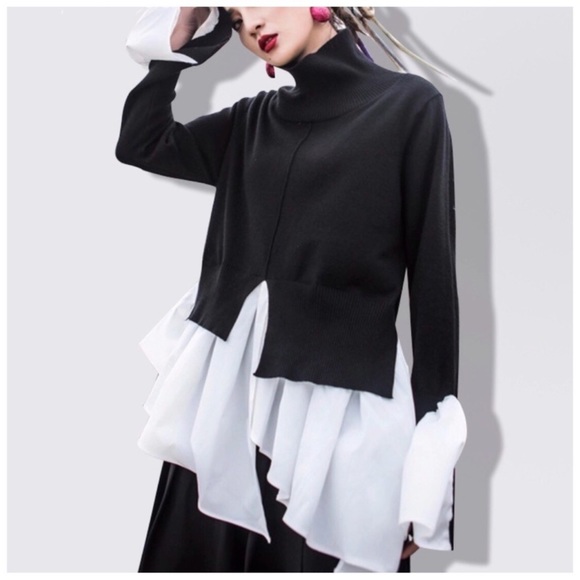 Tops - 🎁 Asymmetrical Crew Neck Sweater Top